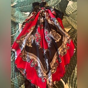 Cache Red and Black Paisley Scarf top